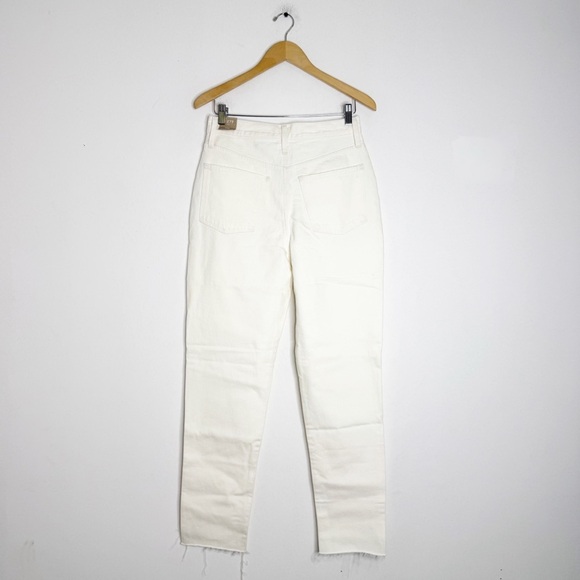 Madewell The Momjean Ivory White Jeans High Rise Women’s Size 27 Tall NWT - Picture 2 of 9